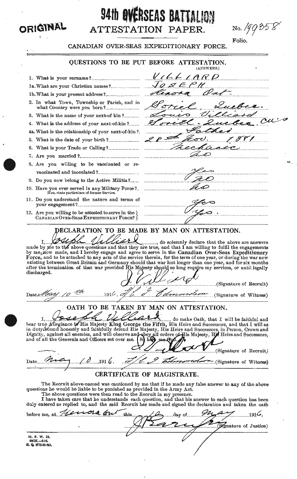 Personnel Records of the First World War - CEF 653899a