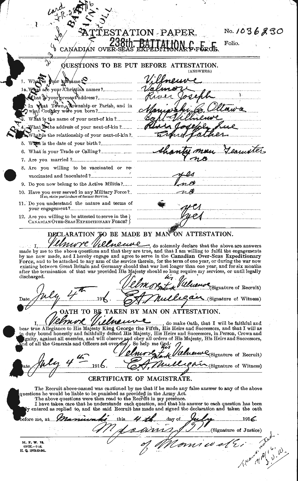 Personnel Records of the First World War - CEF 653907a