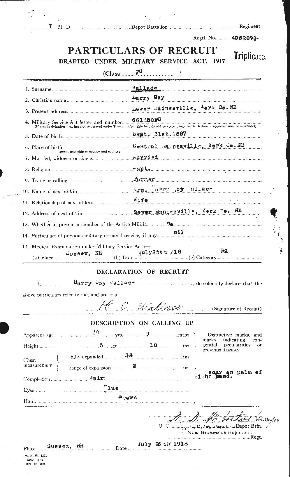 Personnel Records of the First World War - CEF 654487a