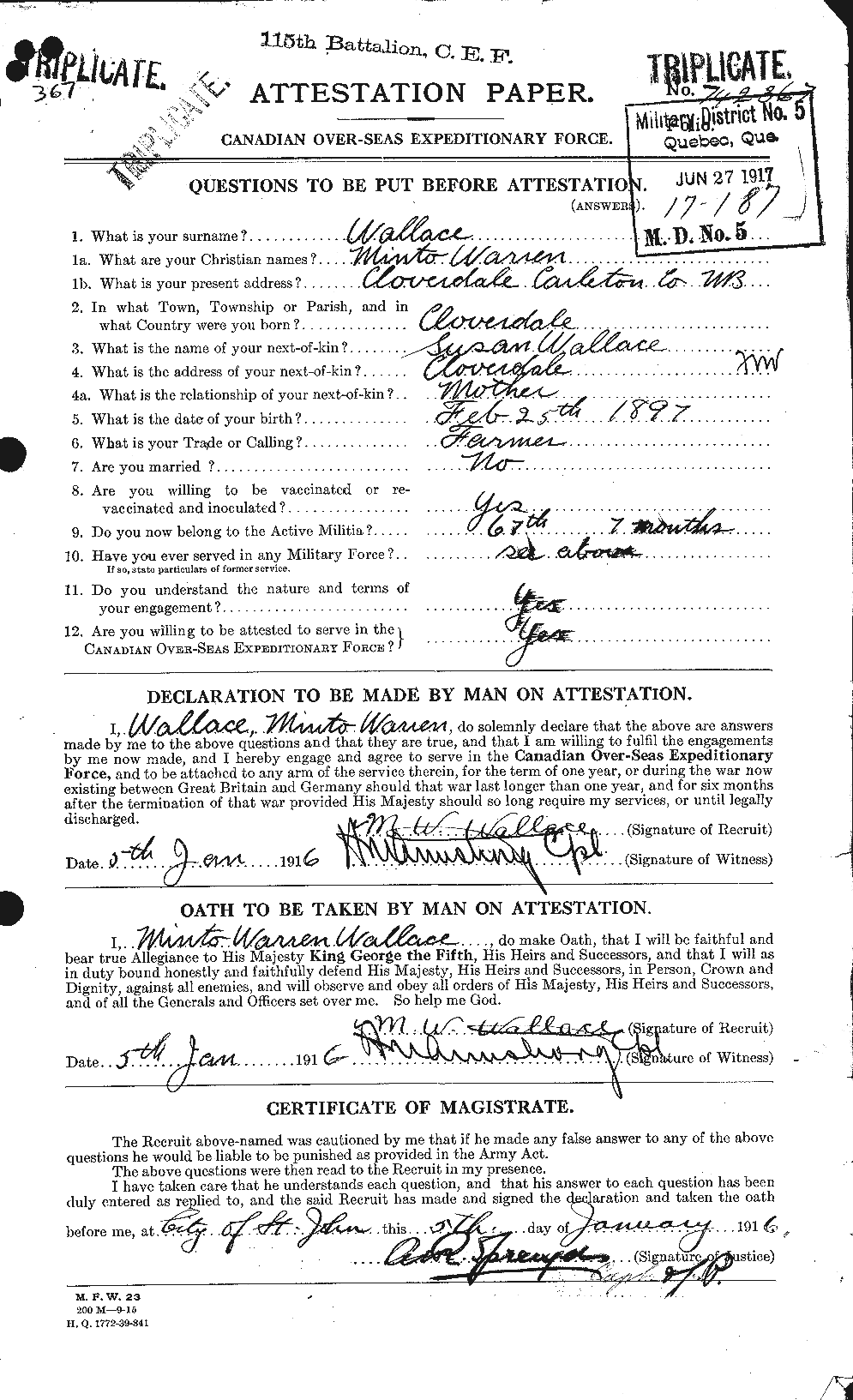 Personnel Records of the First World War - CEF 654681a