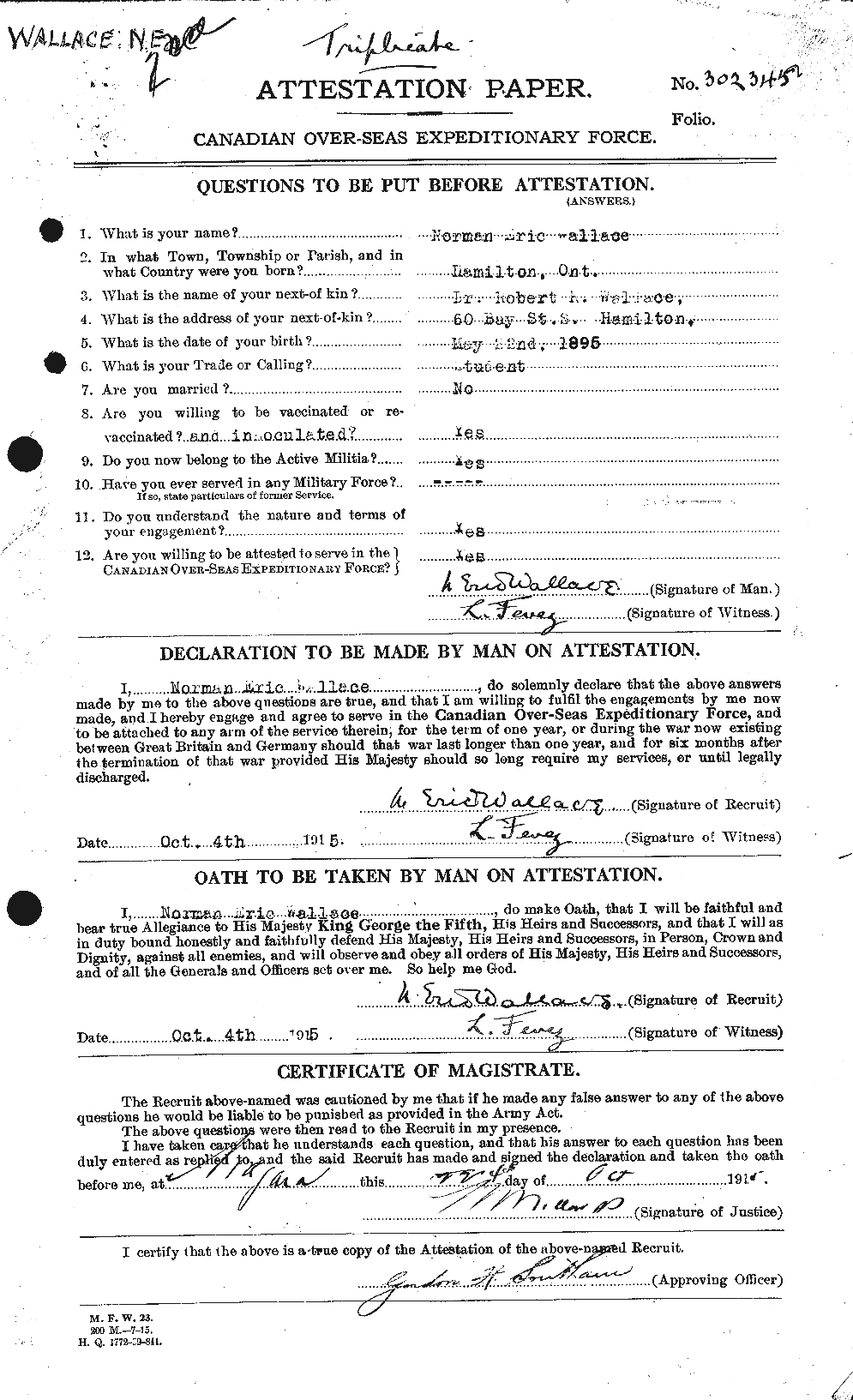 Personnel Records of the First World War - CEF 654686a