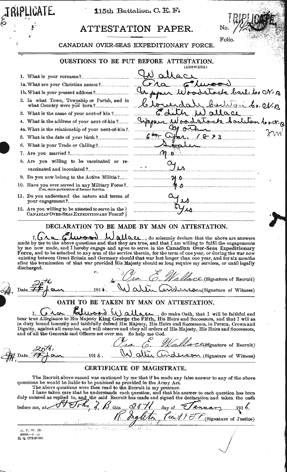 Personnel Records of the First World War - CEF 654687a