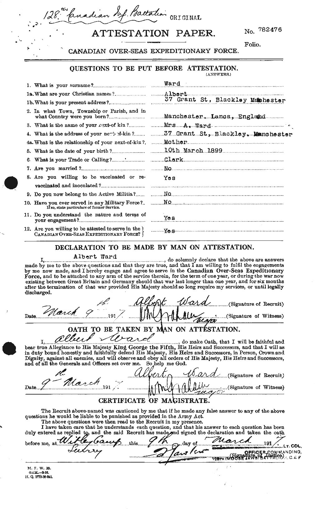 Personnel Records of the First World War - CEF 655083a