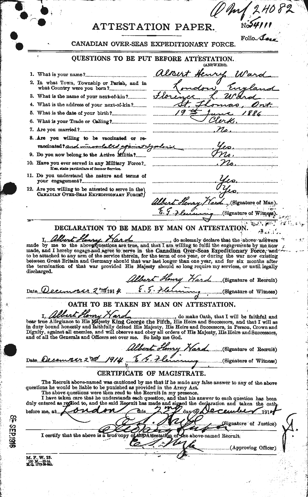 Personnel Records of the First World War - CEF 655099a