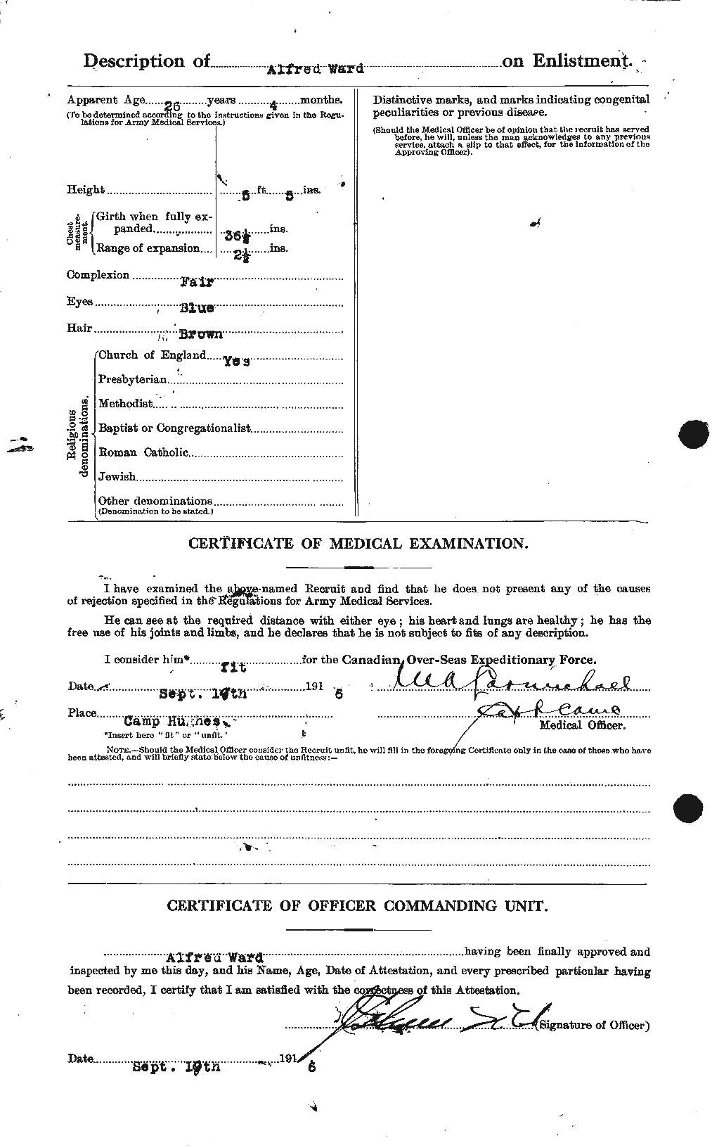 Personnel Records of the First World War - CEF 655111b