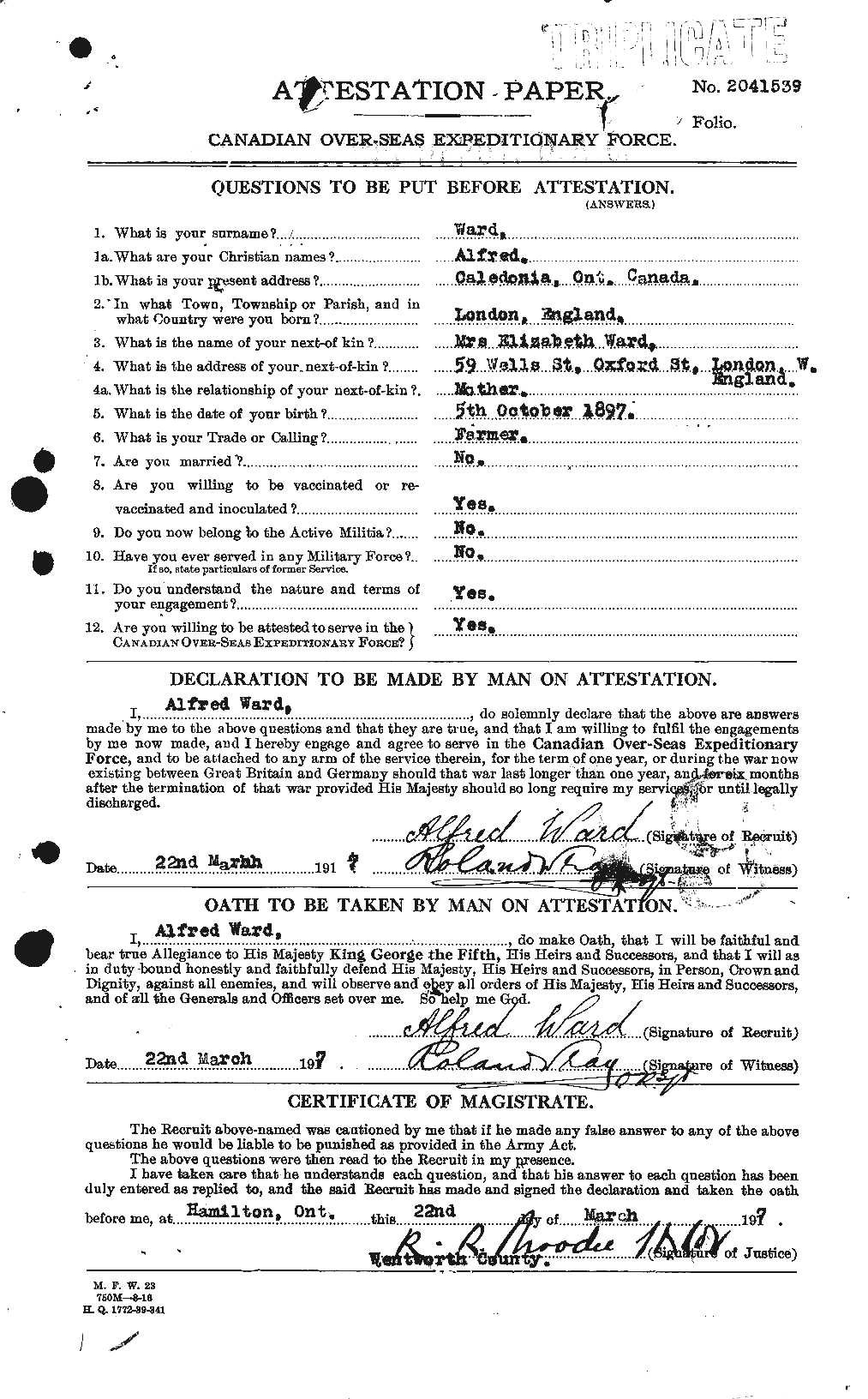 Personnel Records of the First World War - CEF 655114a