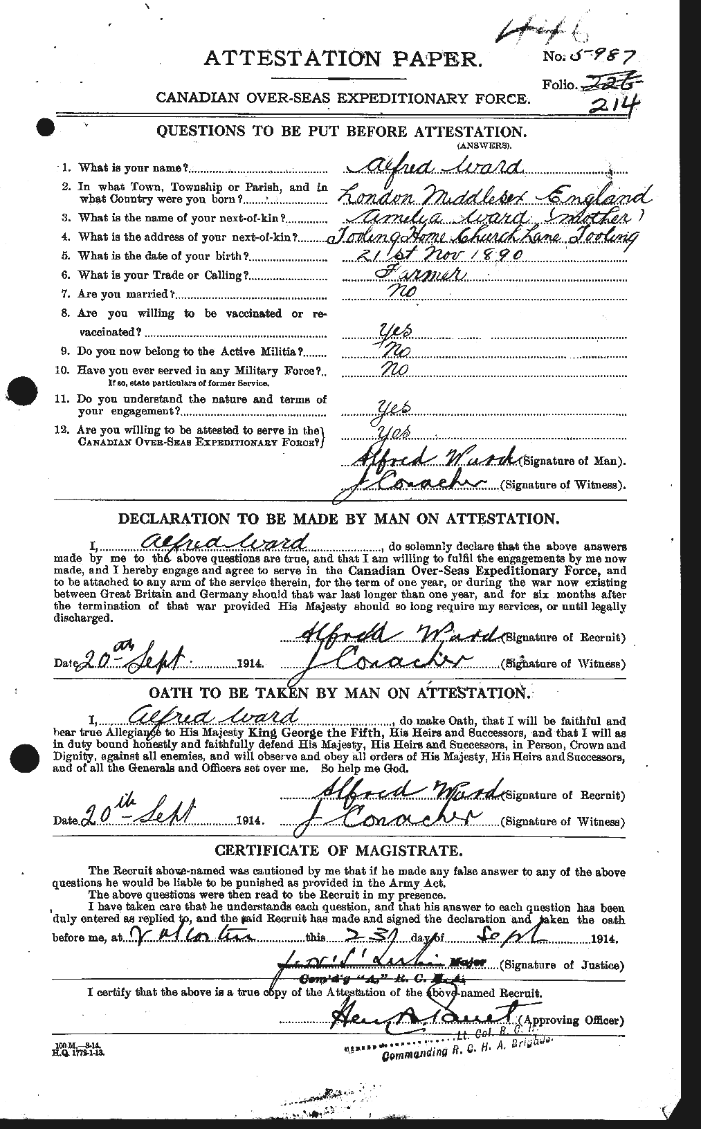Personnel Records of the First World War - CEF 655119a