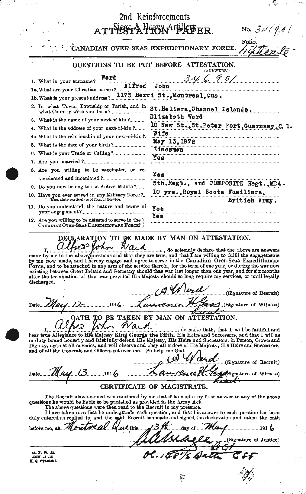 Personnel Records of the First World War - CEF 655127a