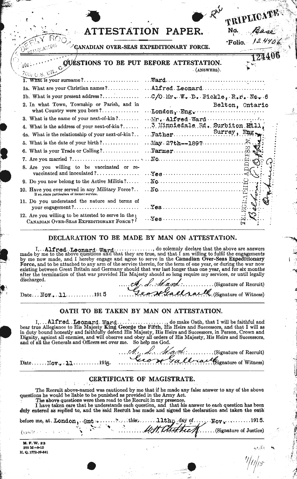 Personnel Records of the First World War - CEF 655128a