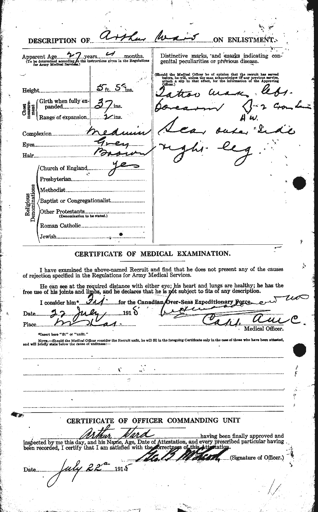 Personnel Records of the First World War - CEF 655140b