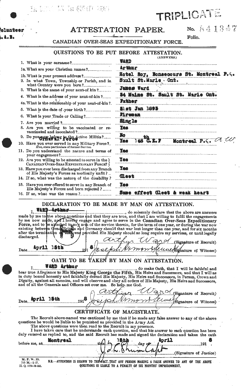 Personnel Records of the First World War - CEF 655144a