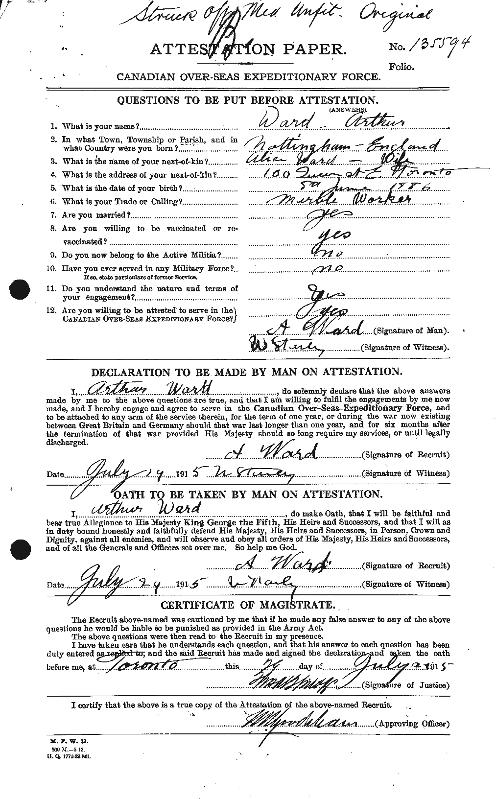 Personnel Records of the First World War - CEF 655145a