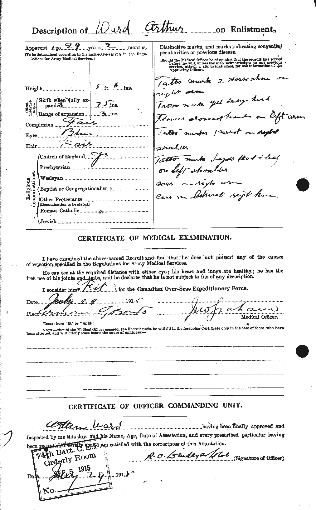 Personnel Records of the First World War - CEF 655145b