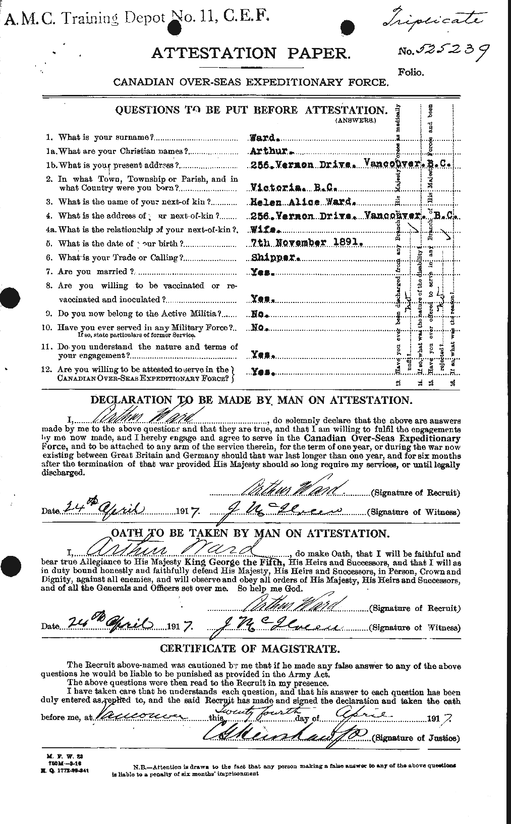 Personnel Records of the First World War - CEF 655146a