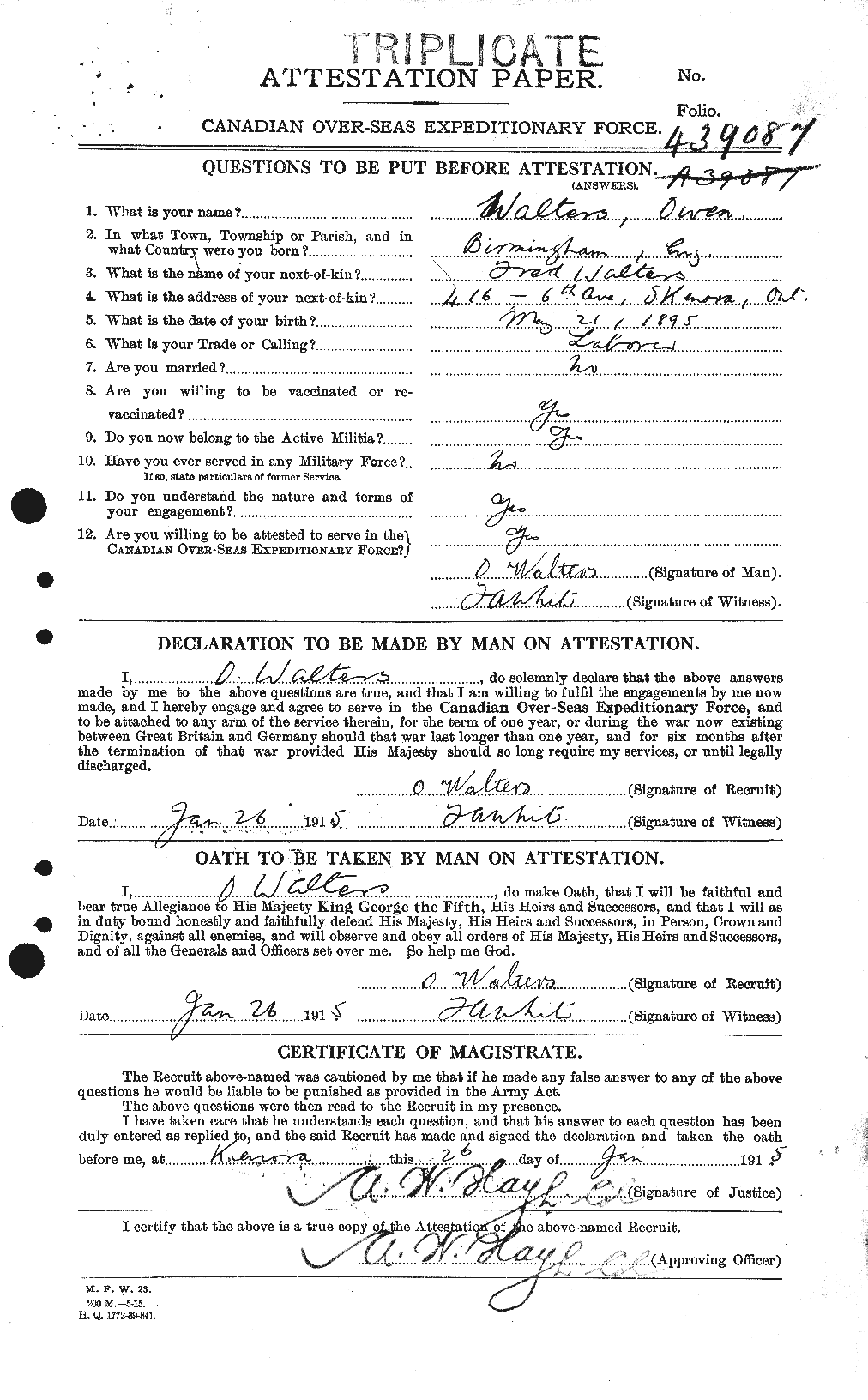 Personnel Records of the First World War - CEF 655423a