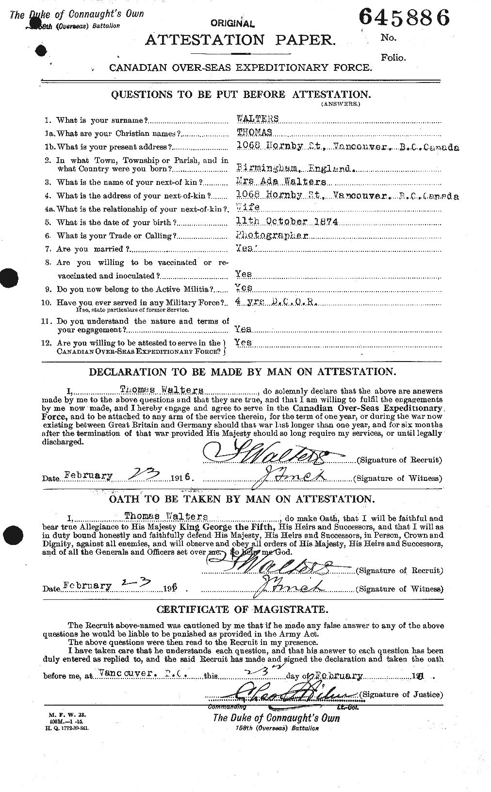 Personnel Records of the First World War - CEF 655452a