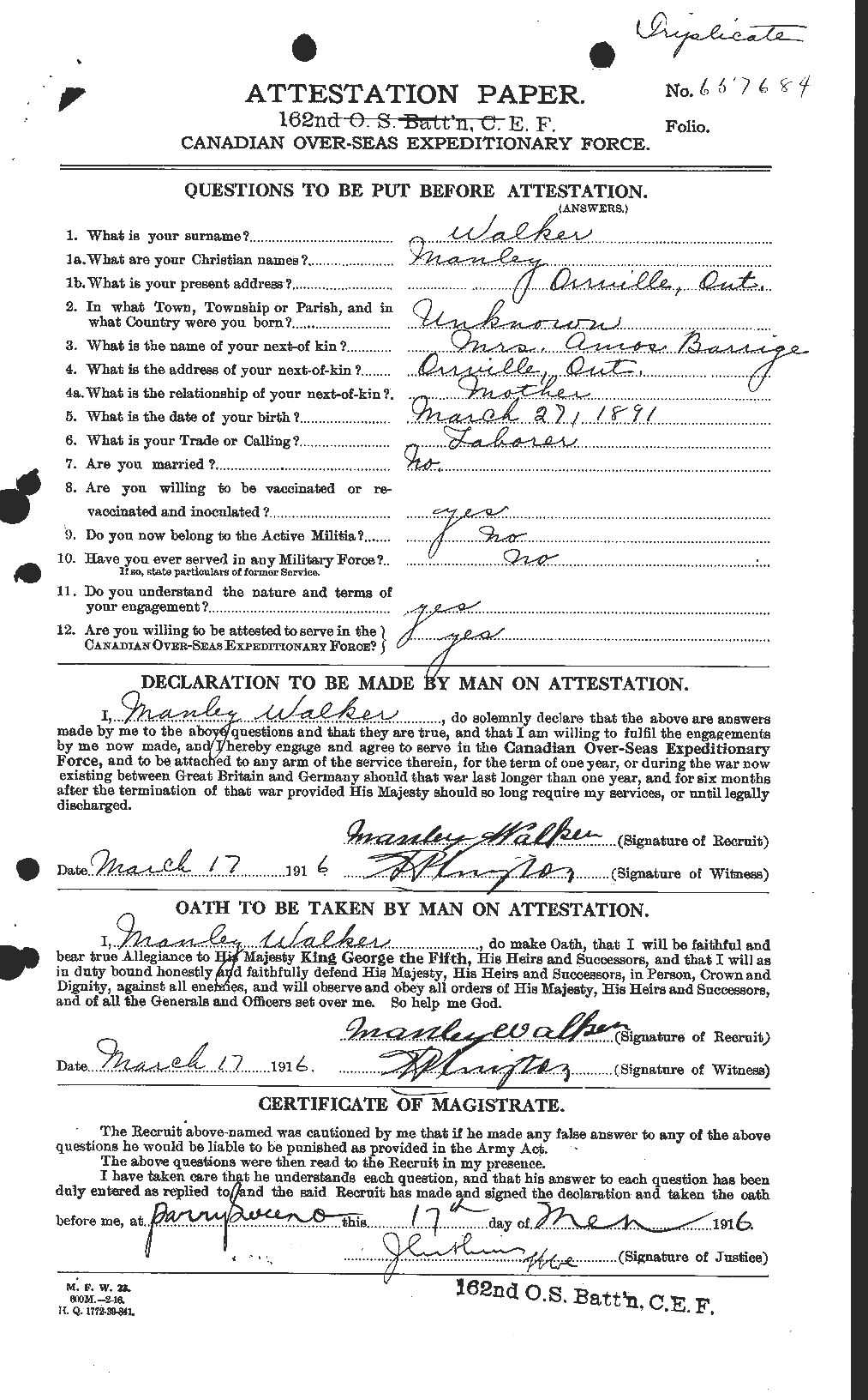 Personnel Records of the First World War - CEF 655570a