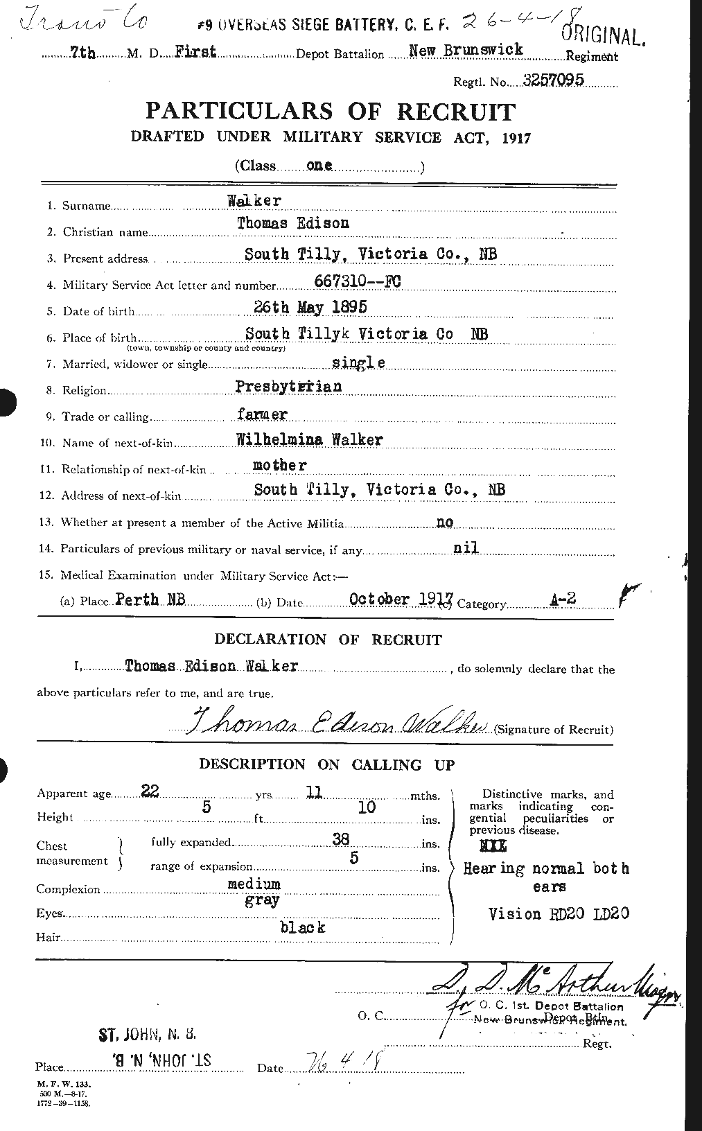 Personnel Records of the First World War - CEF 655814a