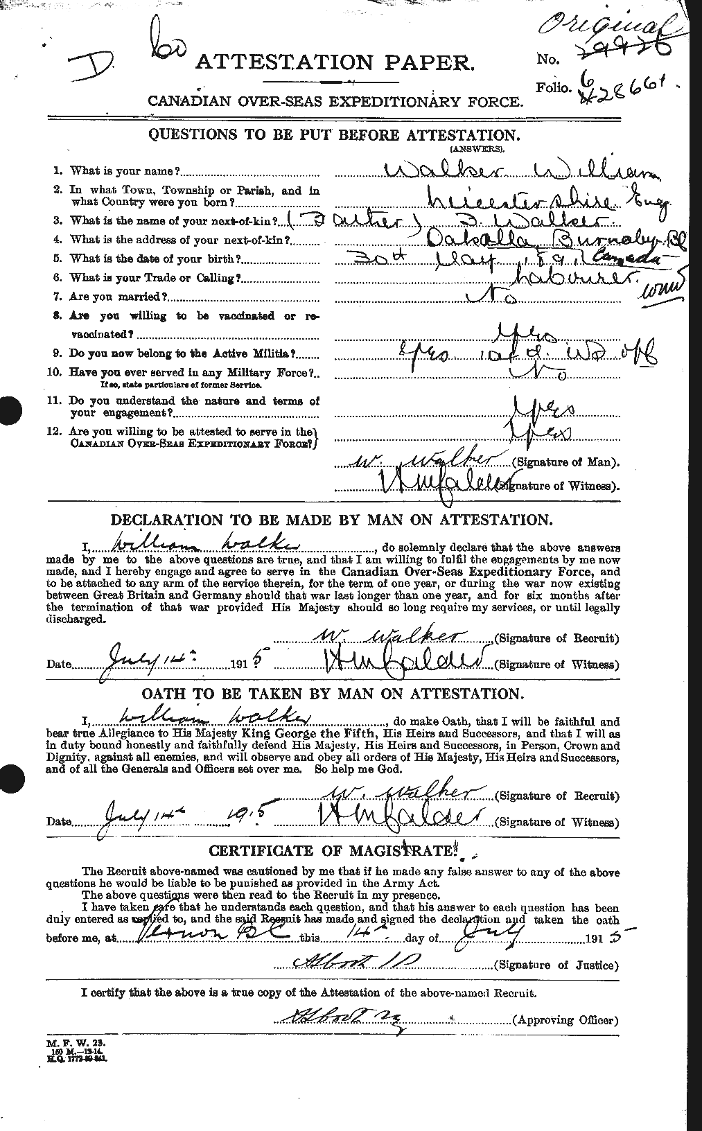 Personnel Records of the First World War - CEF 655883a