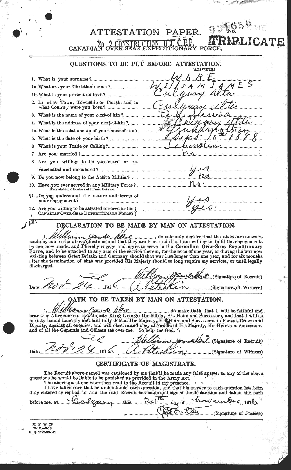 Personnel Records of the First World War - CEF 656290a
