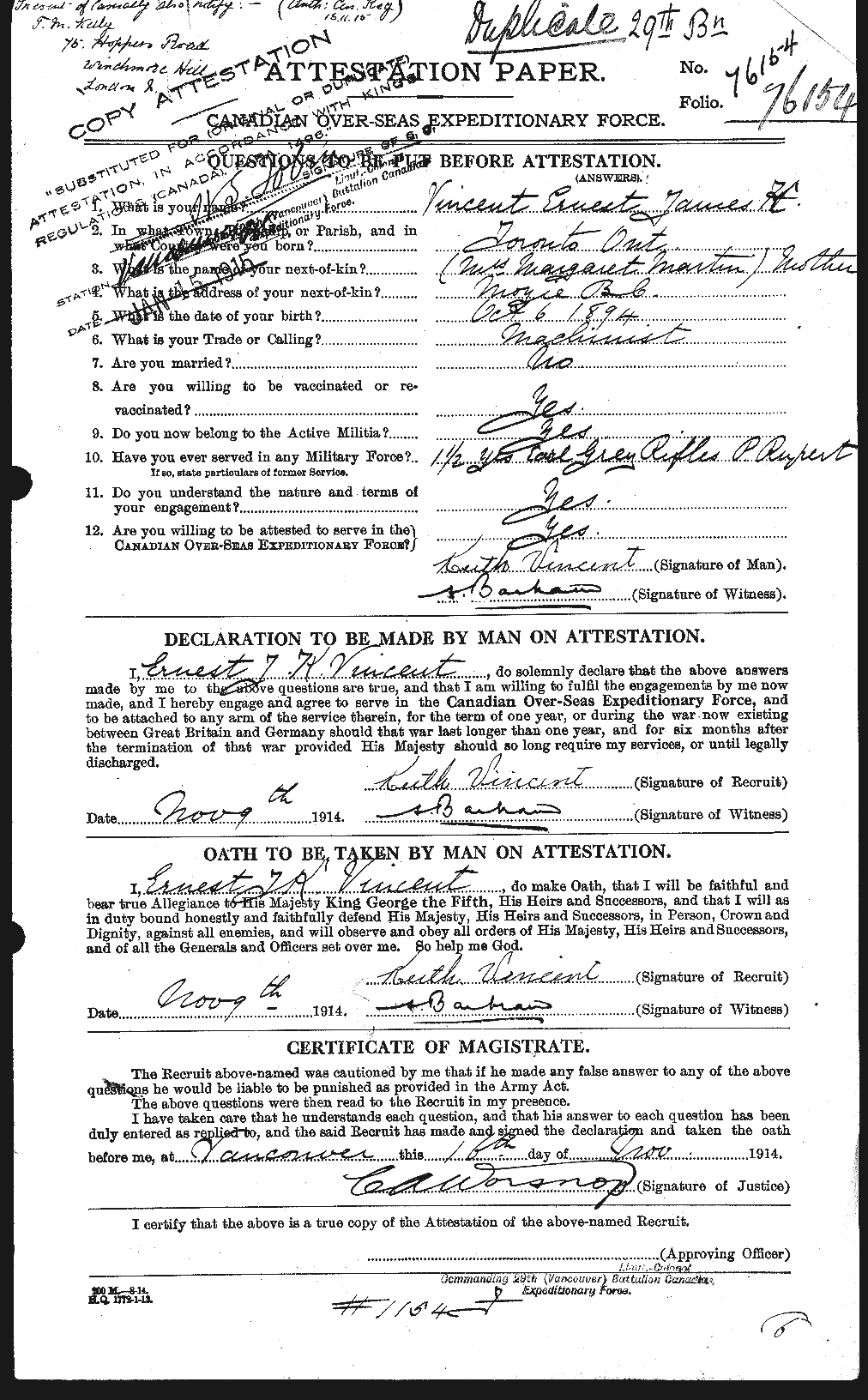 Personnel Records of the First World War - CEF 656399a