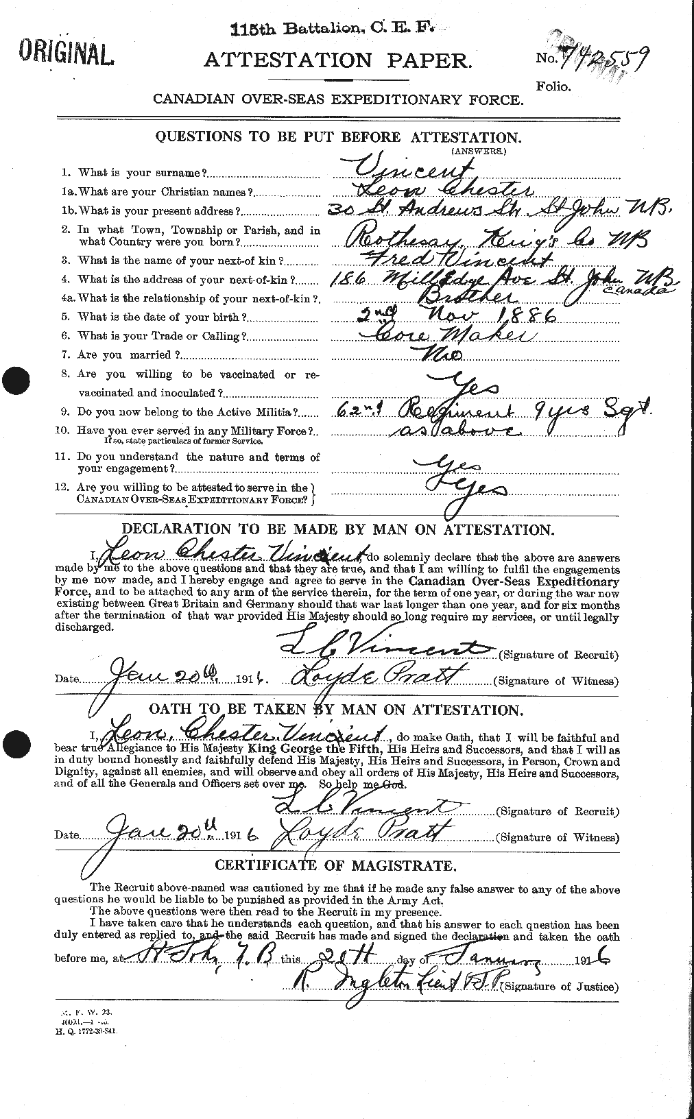 Personnel Records of the First World War - CEF 656481a
