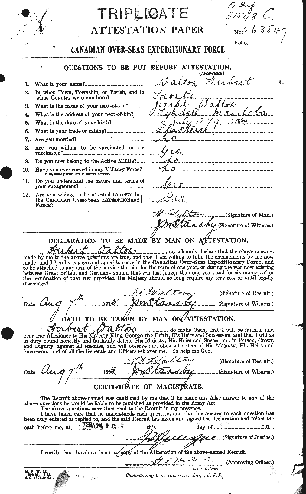 Personnel Records of the First World War - CEF 656823a