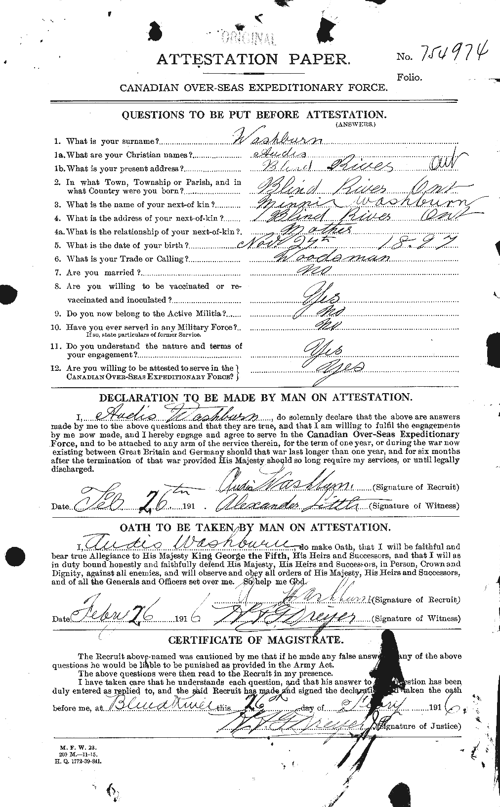 Personnel Records of the First World War - CEF 657057a