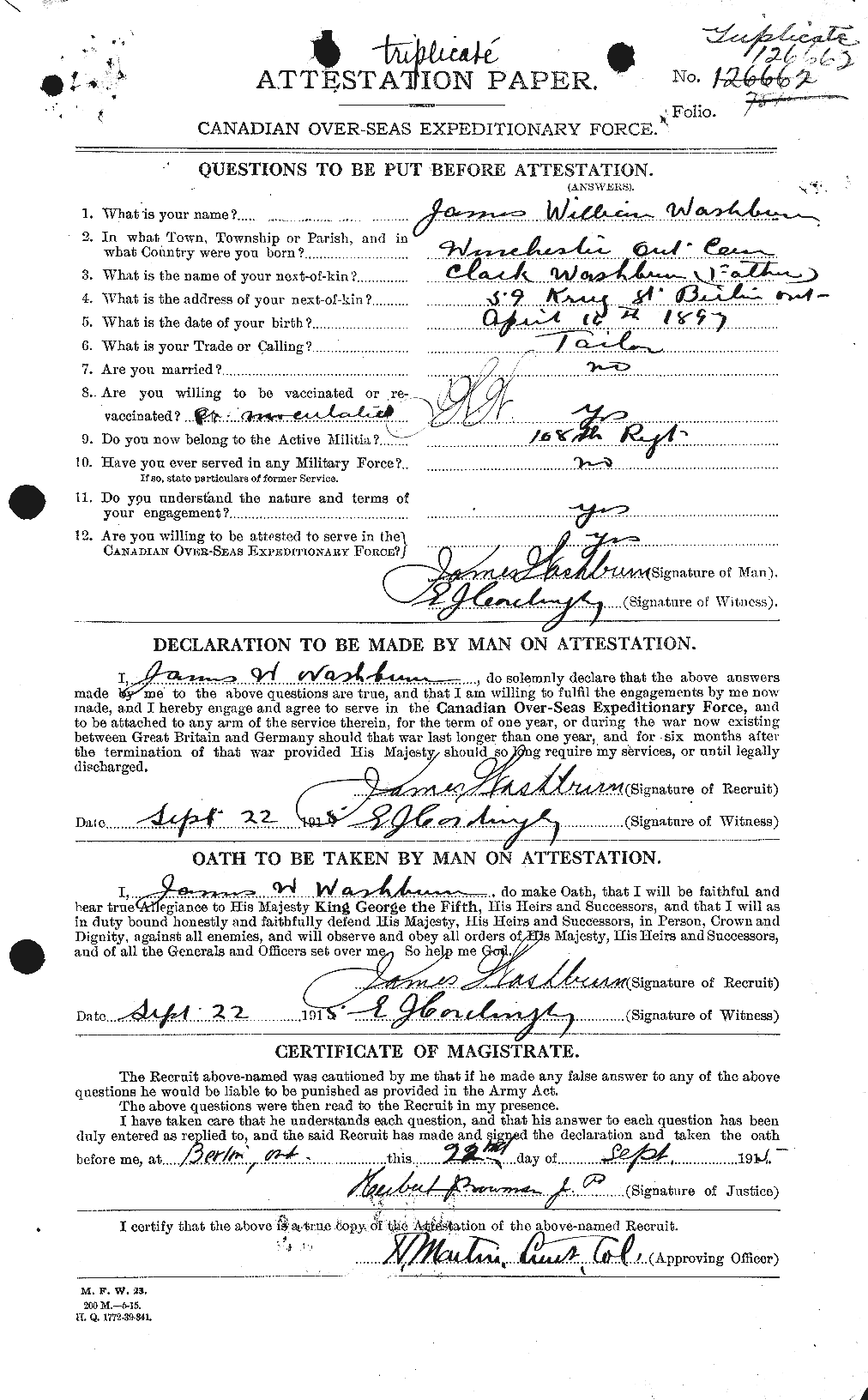 Personnel Records of the First World War - CEF 657069a