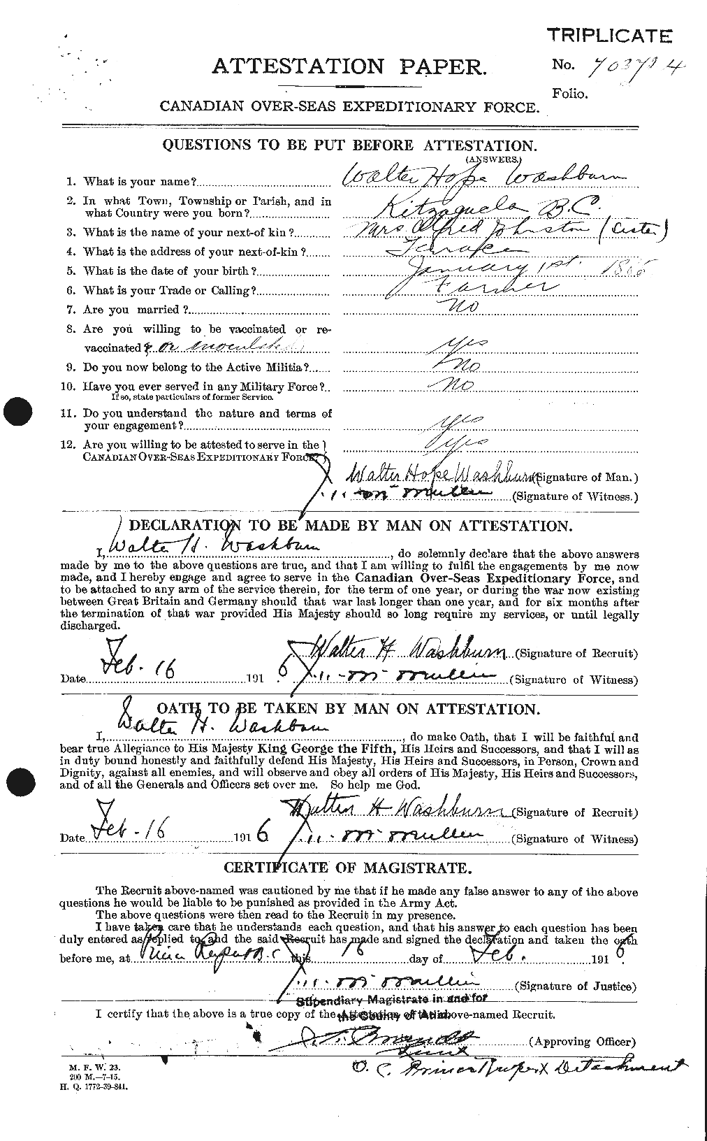 Personnel Records of the First World War - CEF 657075a