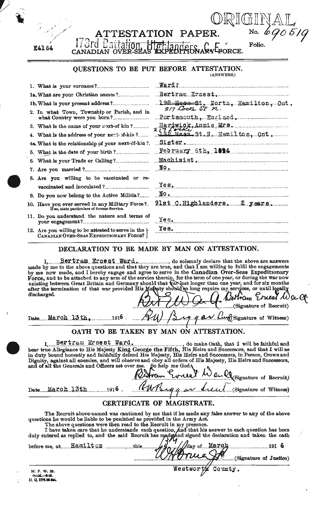 Personnel Records of the First World War - CEF 657546a