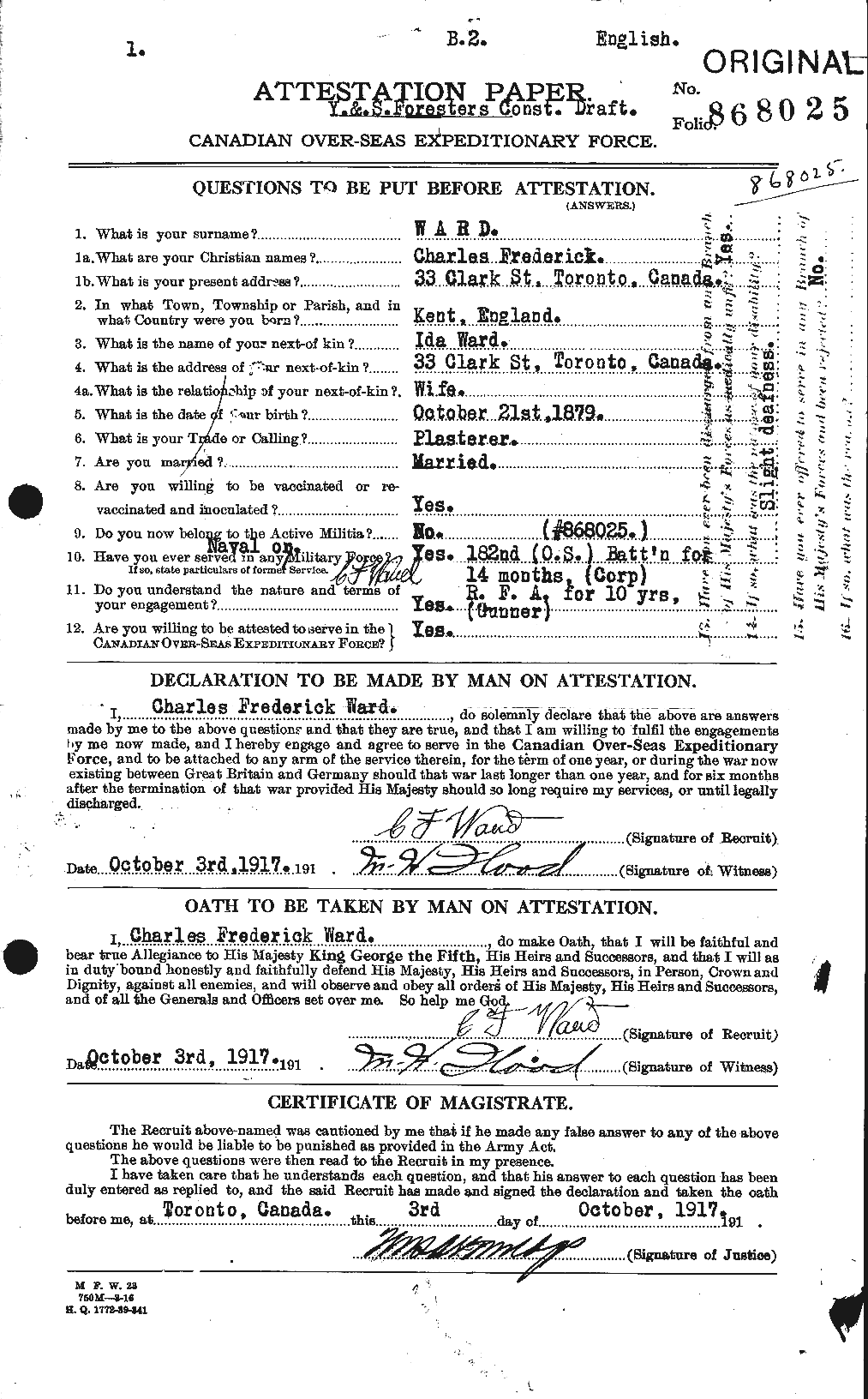 Personnel Records of the First World War - CEF 657578a