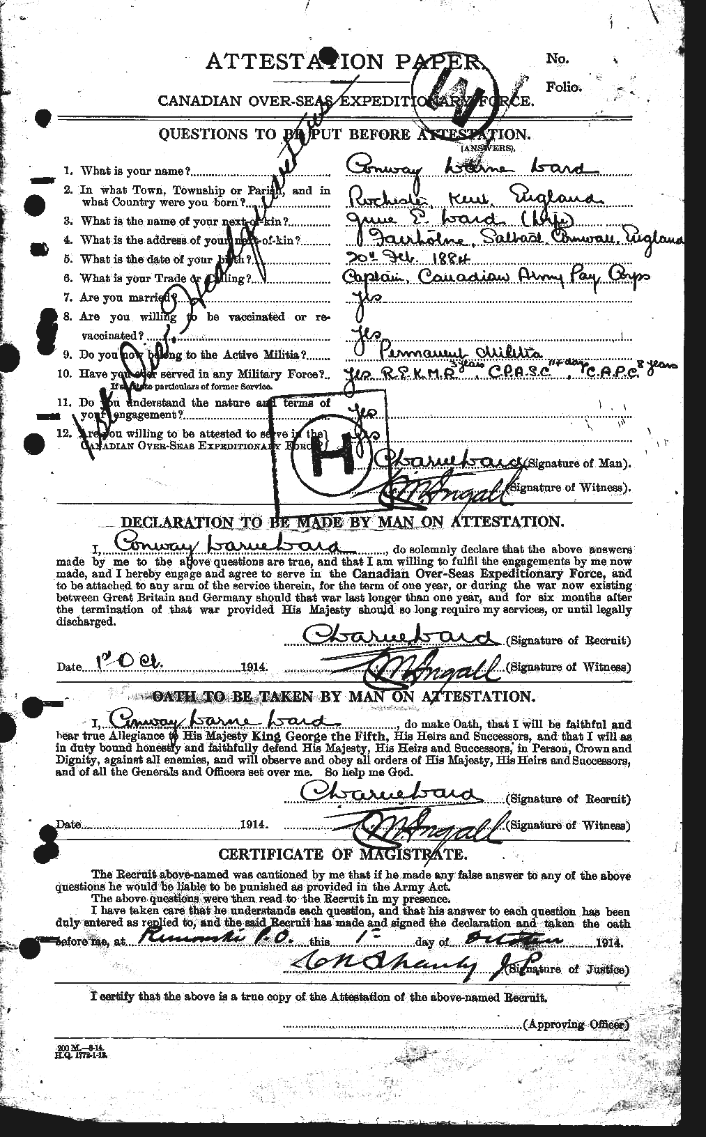 Personnel Records of the First World War - CEF 657612a