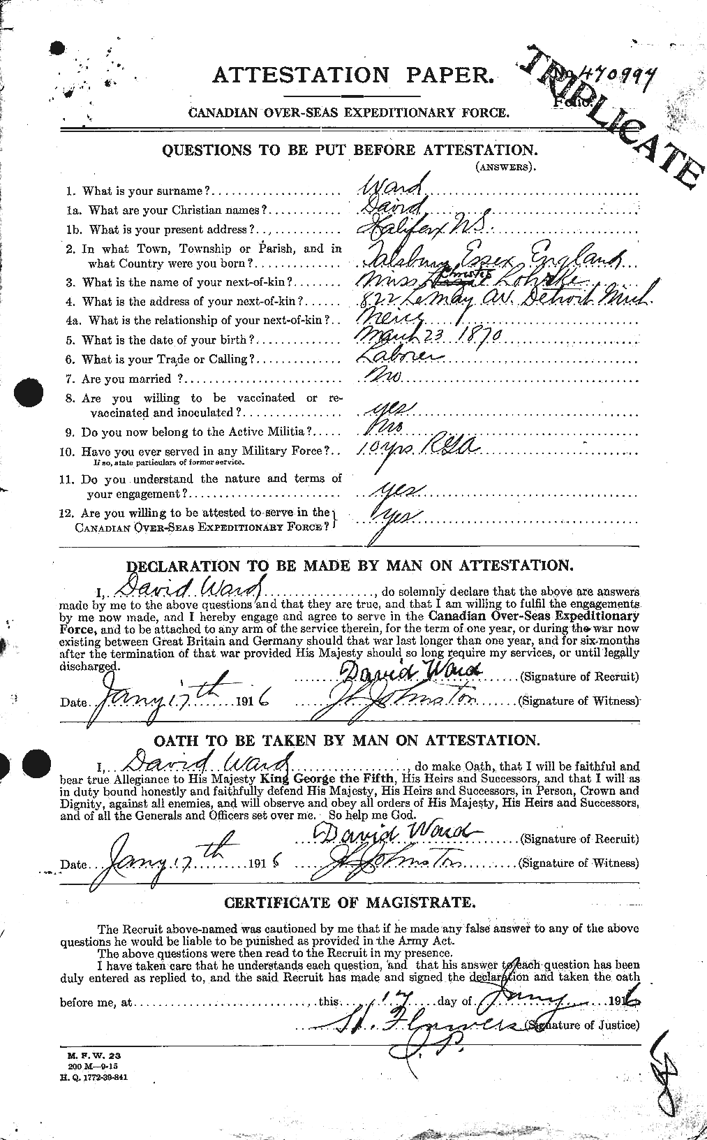 Personnel Records of the First World War - CEF 657619a