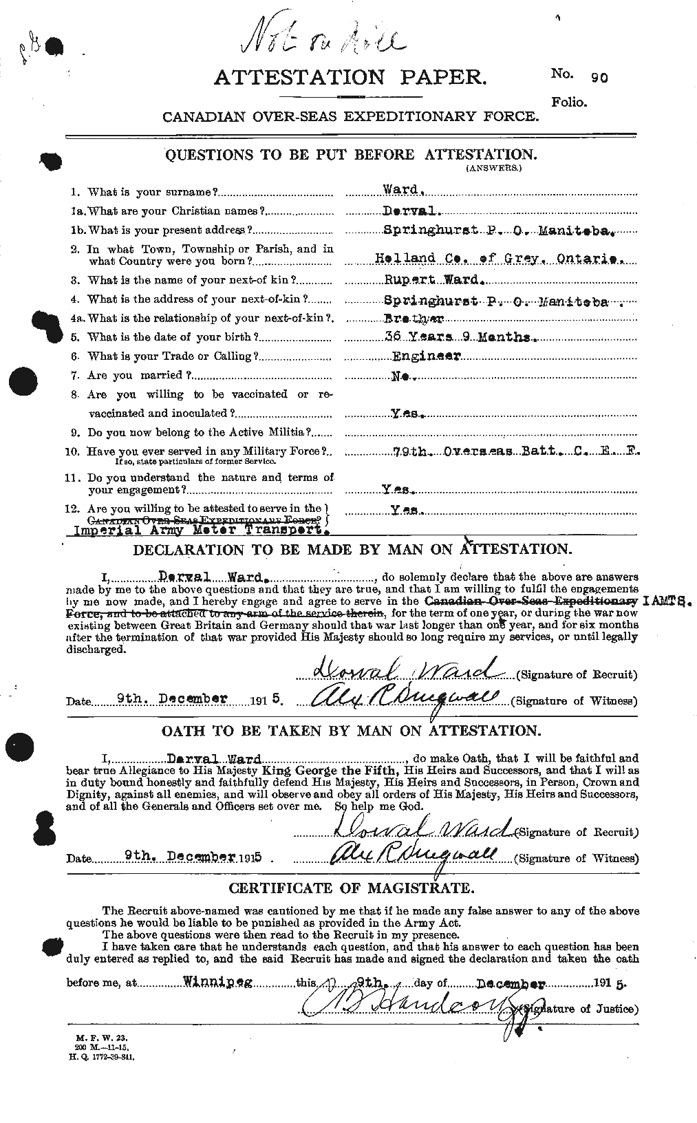 Personnel Records of the First World War - CEF 657627a