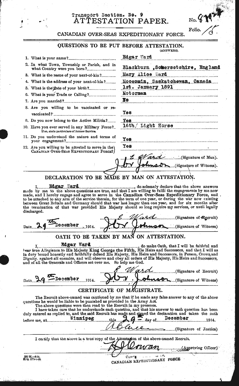Personnel Records of the First World War - CEF 657635a