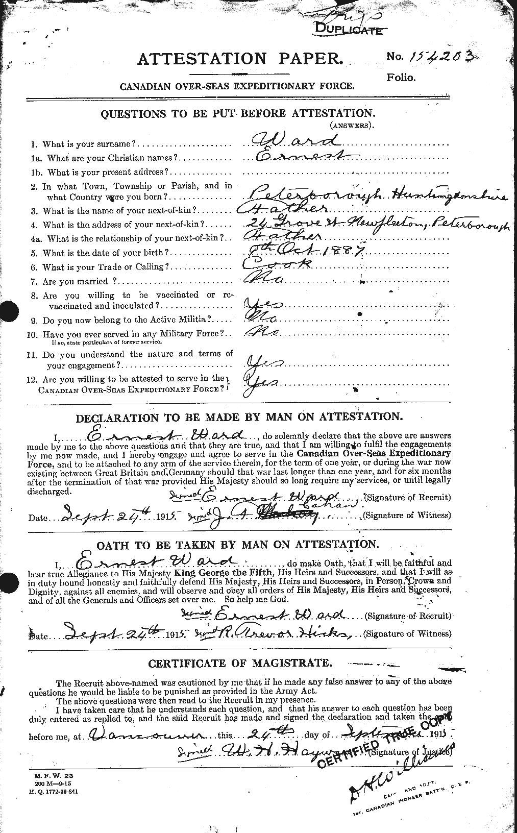 Personnel Records of the First World War - CEF 657666a