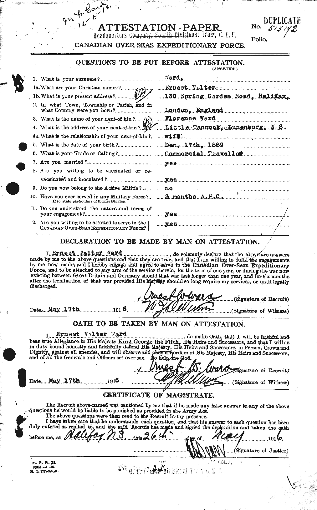 Personnel Records of the First World War - CEF 657673a