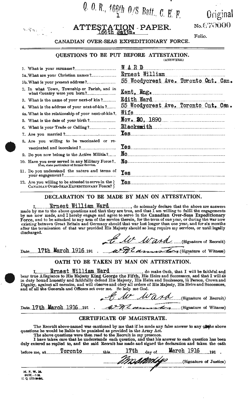 Personnel Records of the First World War - CEF 657674a