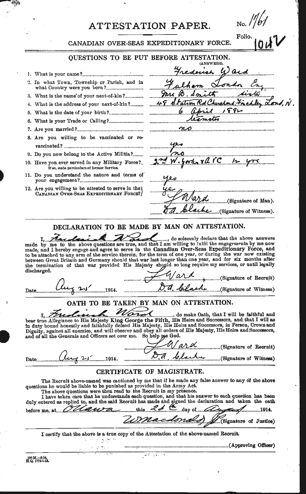 Personnel Records of the First World War - CEF 657720a