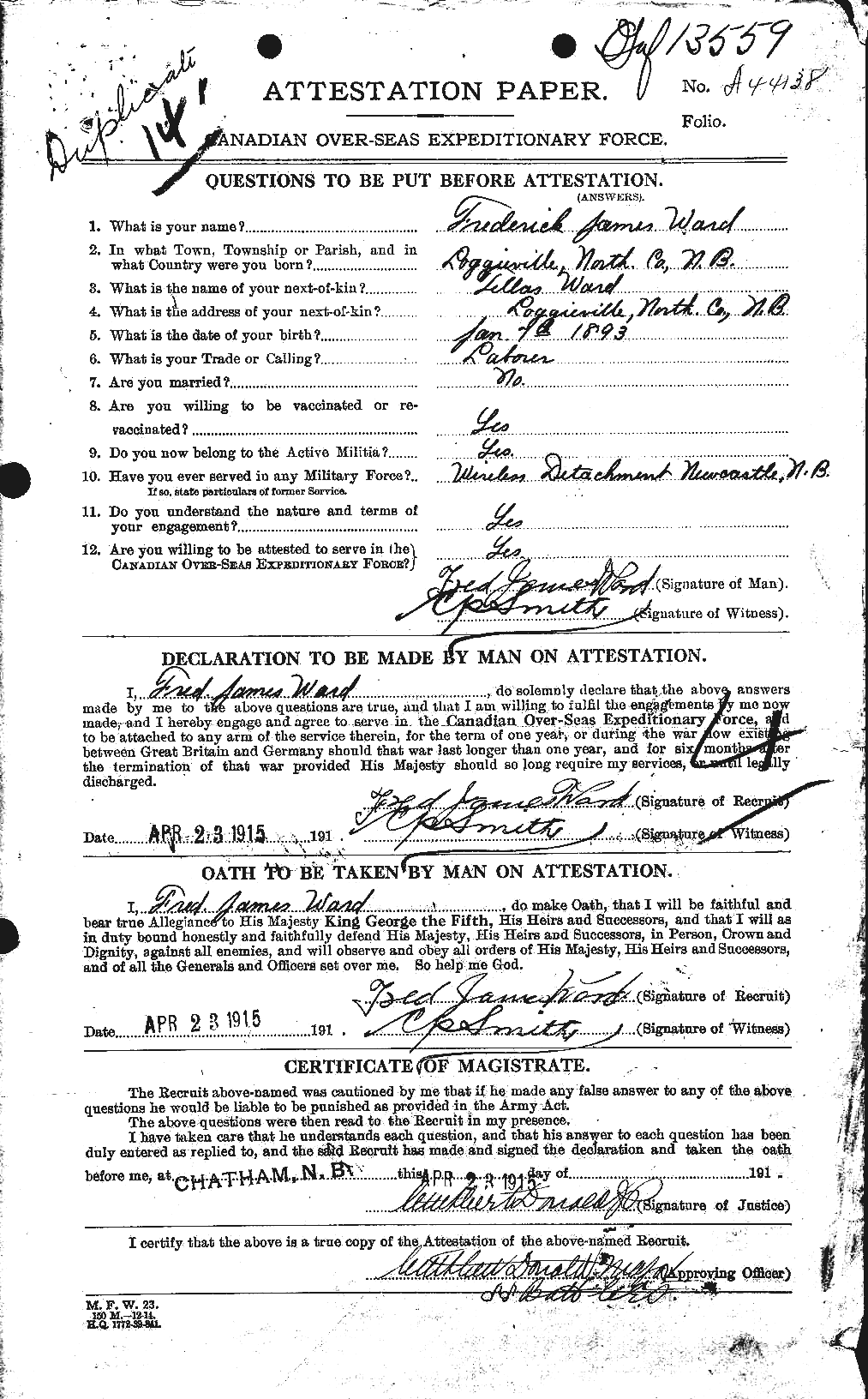 Personnel Records of the First World War - CEF 657725a