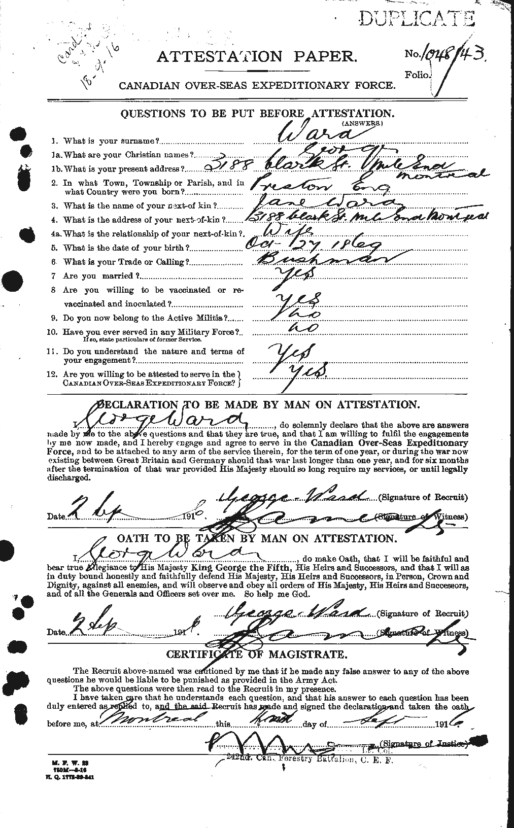 Personnel Records of the First World War - CEF 657755a