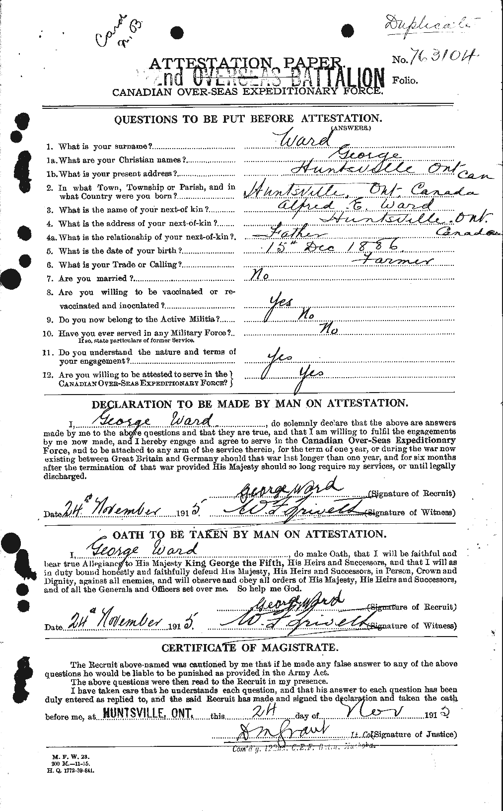 Personnel Records of the First World War - CEF 657757a