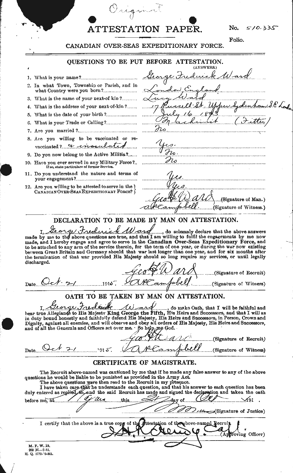 Personnel Records of the First World War - CEF 657774a