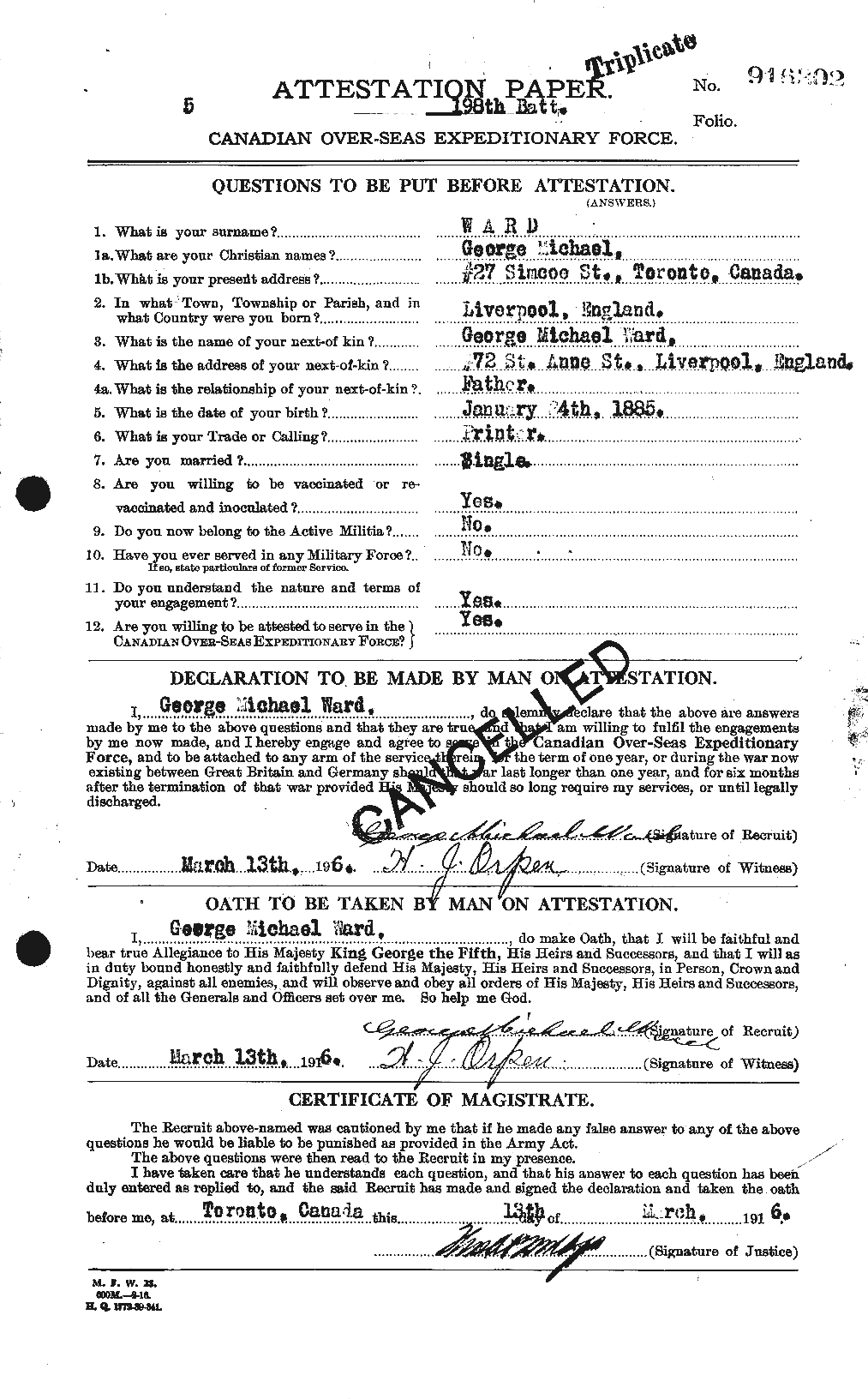 Personnel Records of the First World War - CEF 657780a