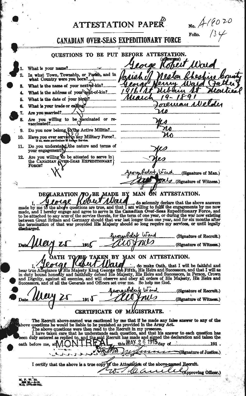 Personnel Records of the First World War - CEF 657783a