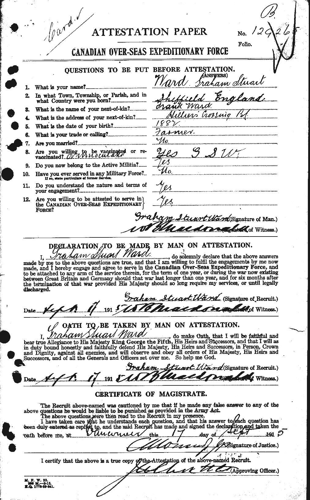 Personnel Records of the First World War - CEF 657790a
