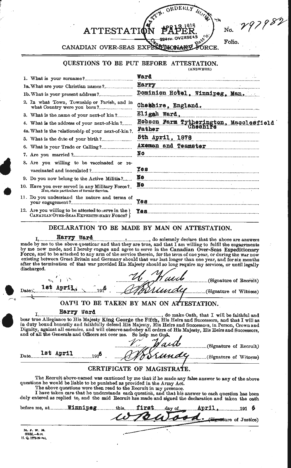 Personnel Records of the First World War - CEF 657807a