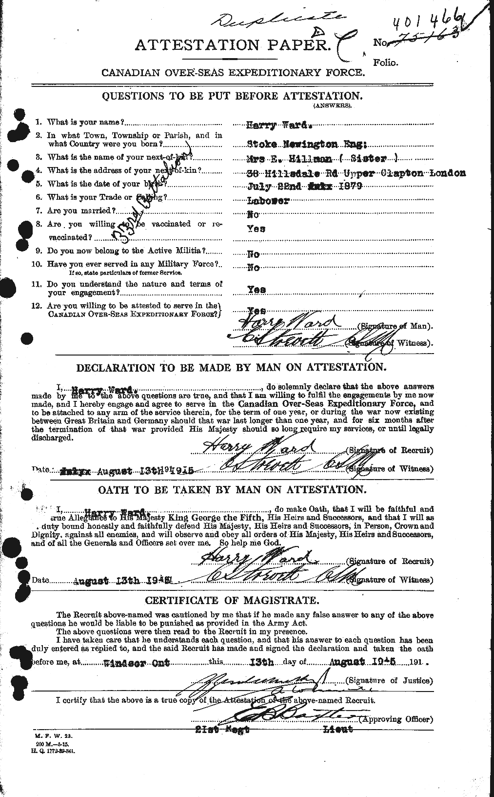 Personnel Records of the First World War - CEF 657810a