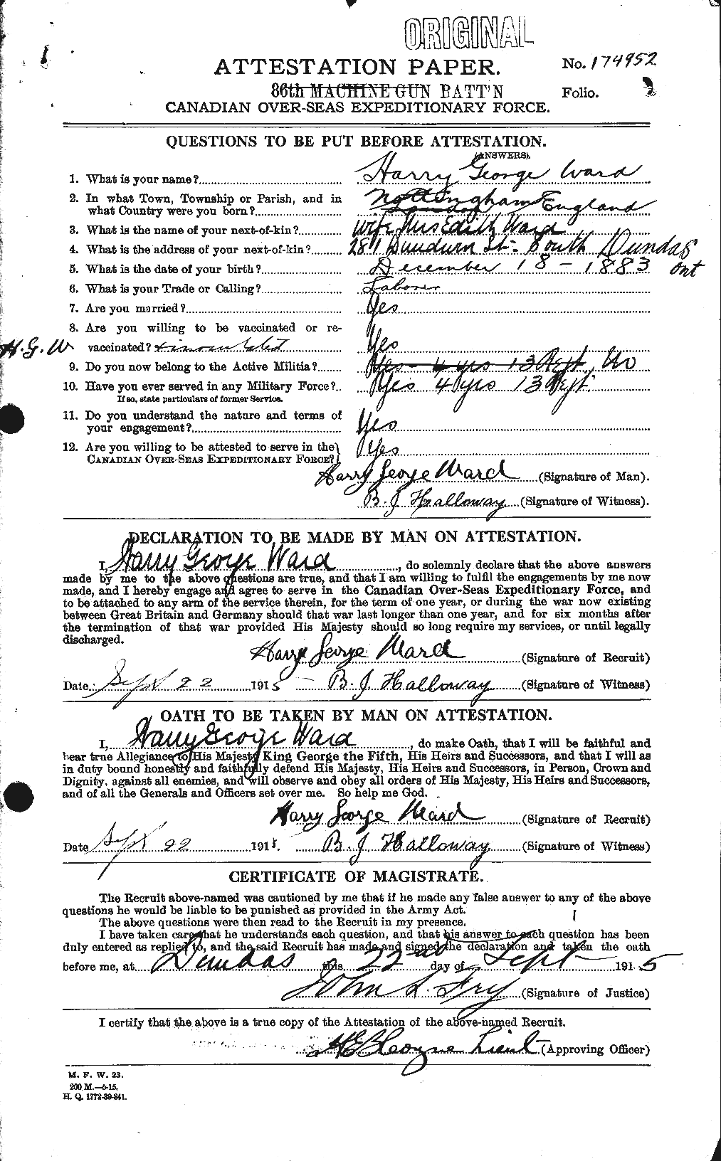 Personnel Records of the First World War - CEF 657814a